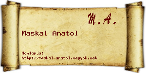 Maskal Anatol névjegykártya